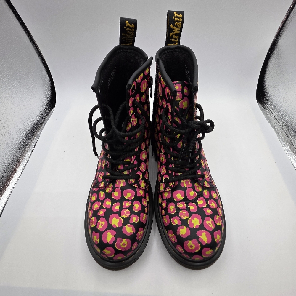 Doc Martens Kids Skull Boots Pink Yellow Kids 4US 3UK - Picture 3 of 13